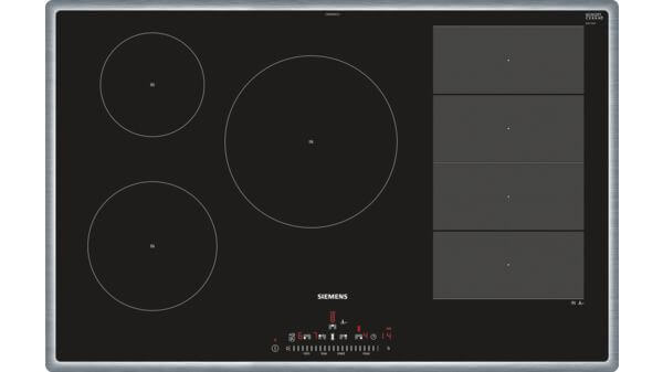 Modernes Siemens Induktionskochfeld mit vier runden Kochzonen und Touch-Bedienfeld.